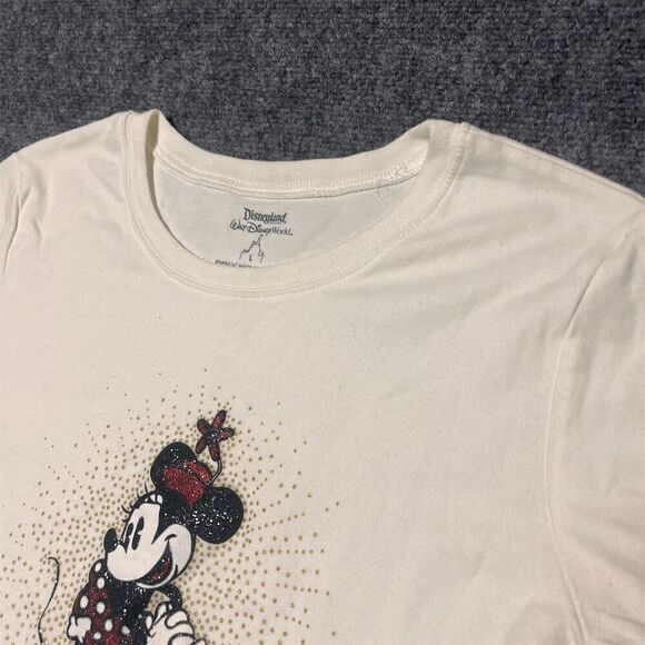 Disneyland Minnie Mouse Women's White T-Shirt Size Large Casual Spring - Picture 2 of 6